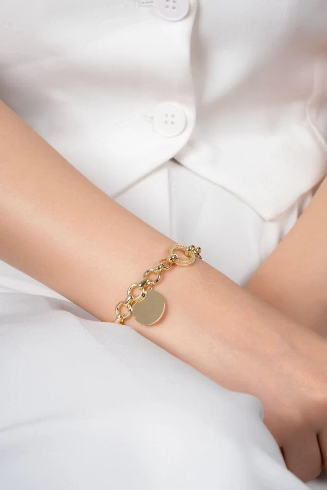 Guld Gul Ring Detaljerad Stål VIP-armband