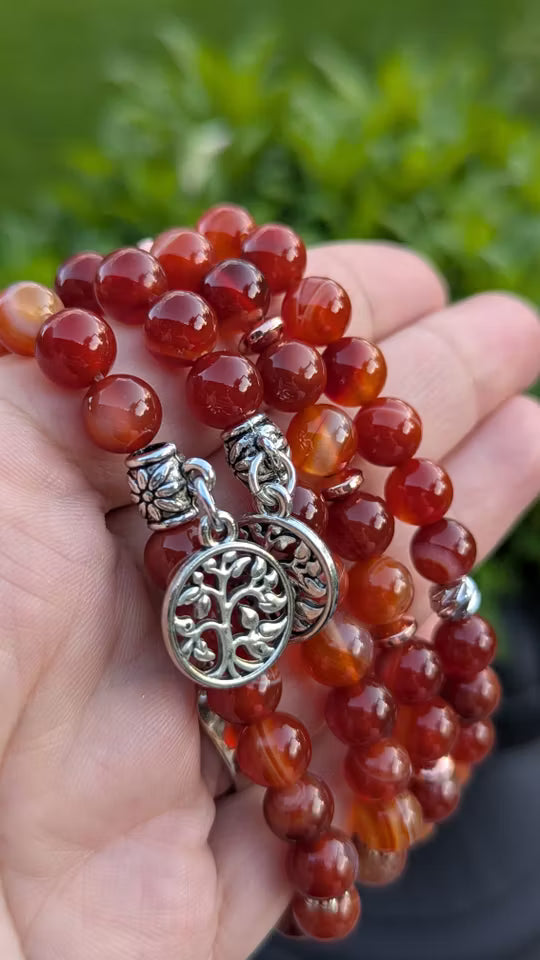 Orange agats armband (8mm)