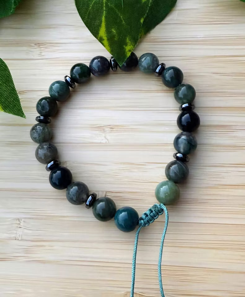 Grön jadestens armband (8mm)