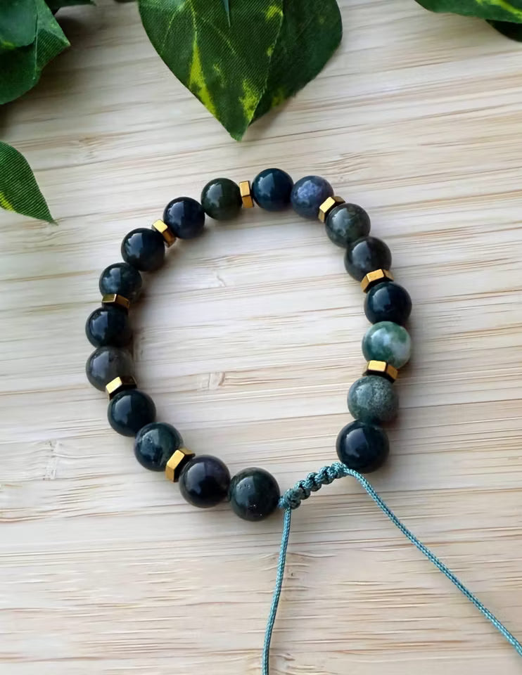 Grön jadestens armband (8mm)