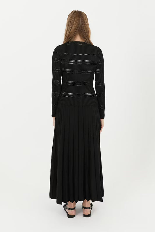 Puane Stickad kjolkostym - Svart
