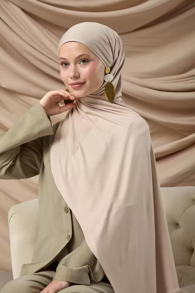 Premium Kammad Sjal 65002-10 Ljus Mink