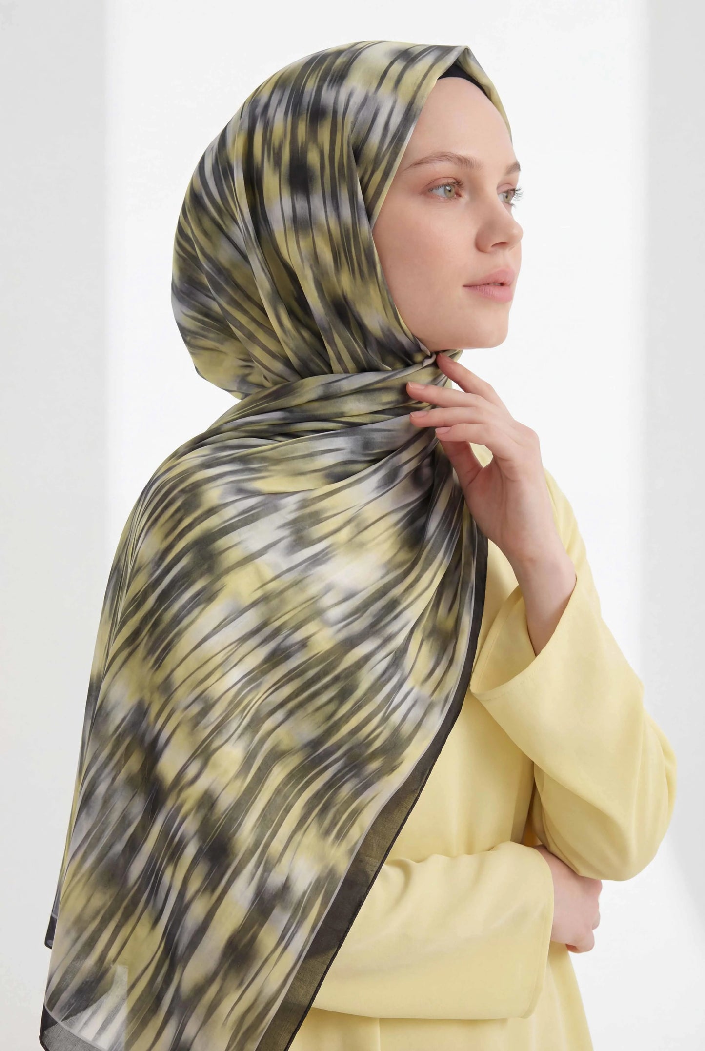 Su Yolu Desen Koyu Yeşil 75X195 Soft Şal