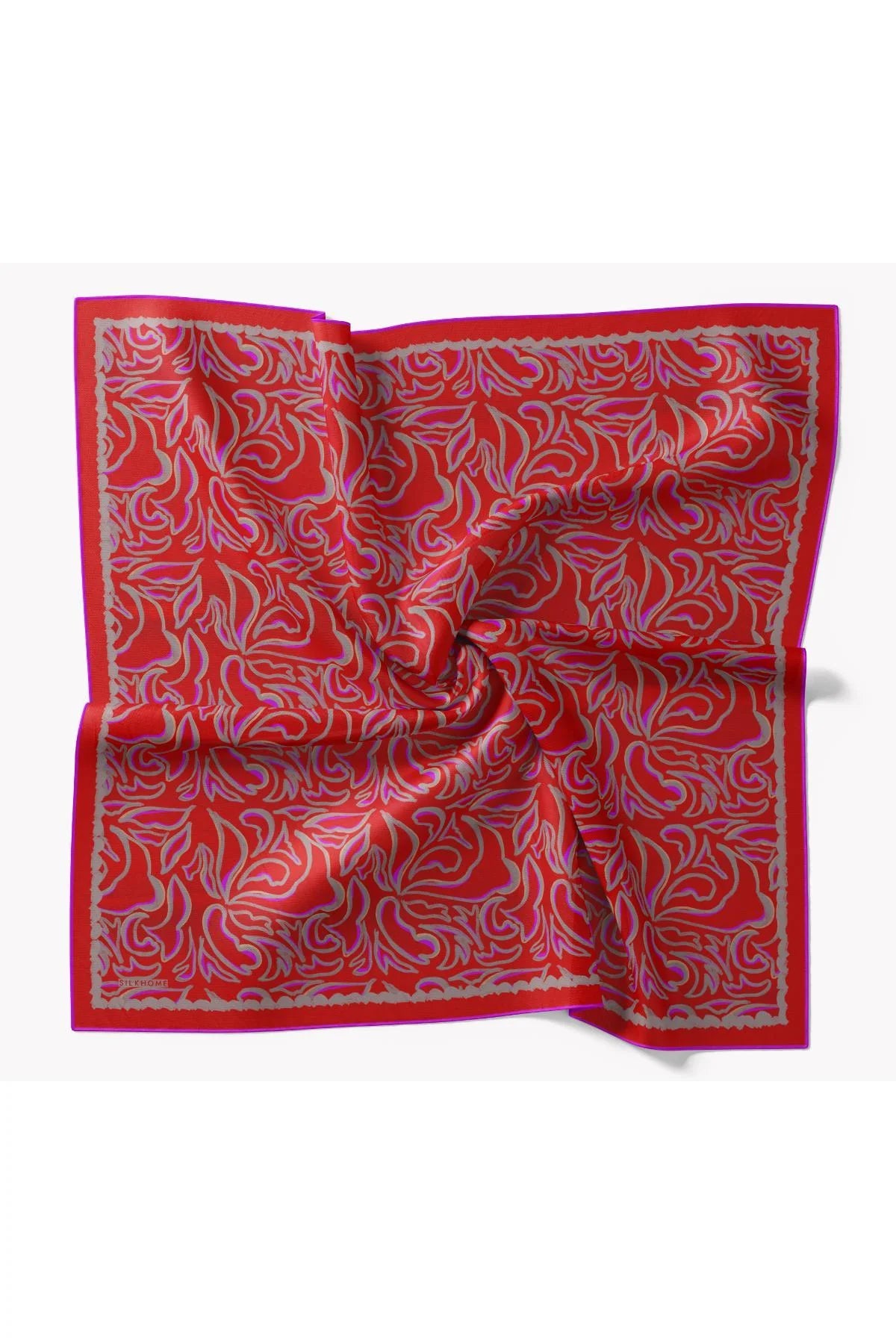 Twill İpek Eşarp Line Kırmızı