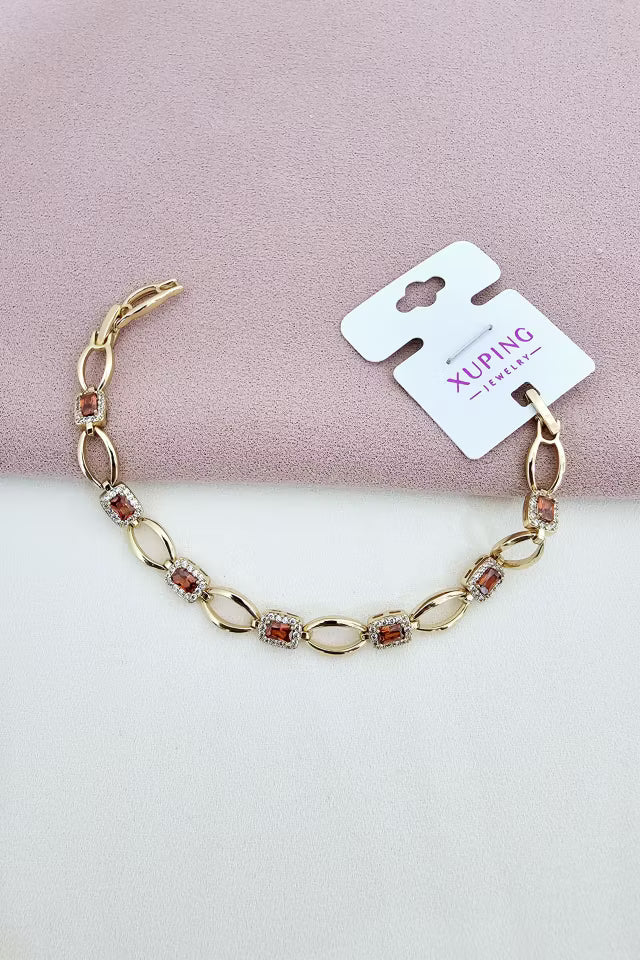 Xuping, röd stenarmband