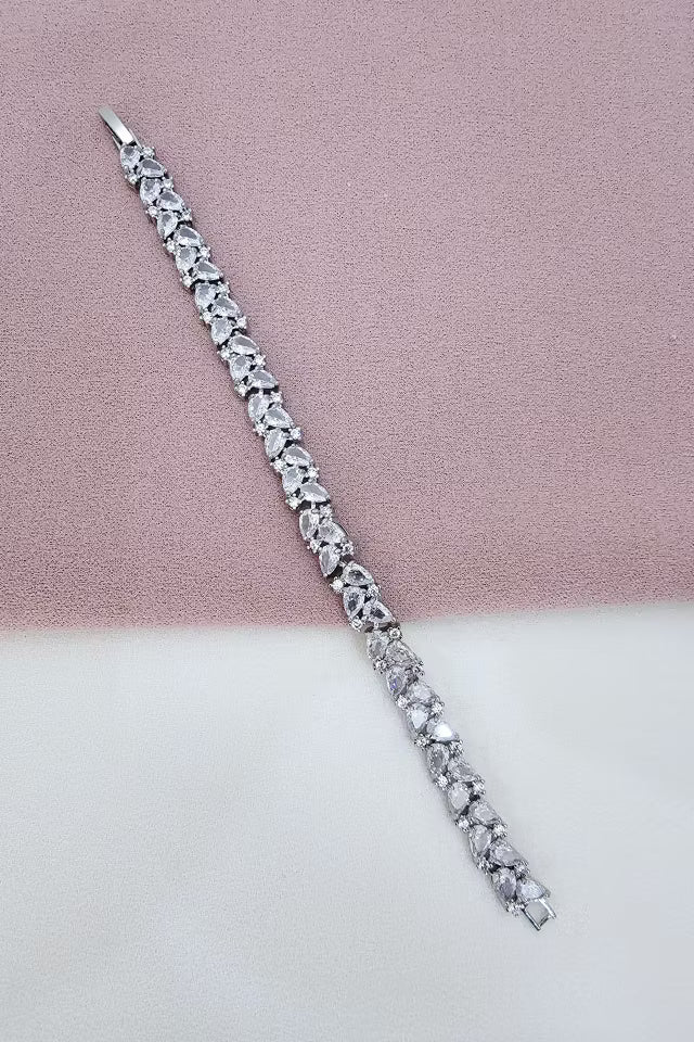 Vip sten silverfärgad armband