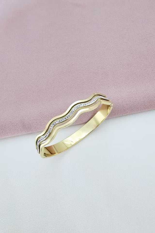 Stål, Sten Zigzag Armband