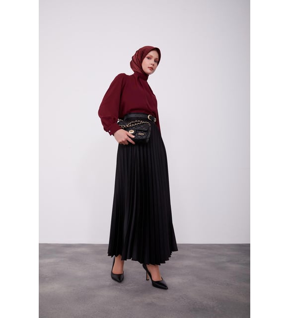 Armine Basic plisserad kjol svart