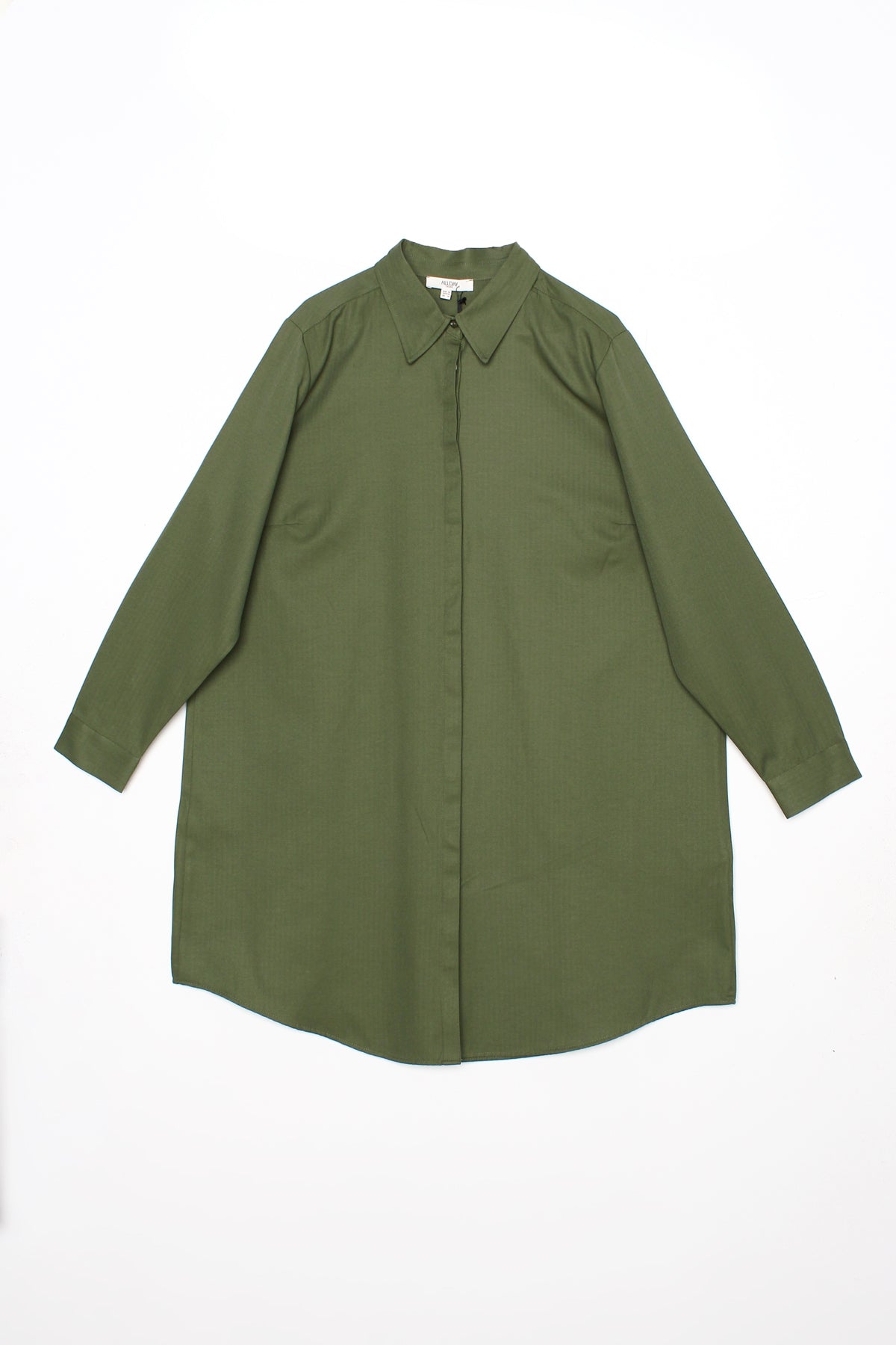 Allday Plus Size Skjorta Tunika - Grön