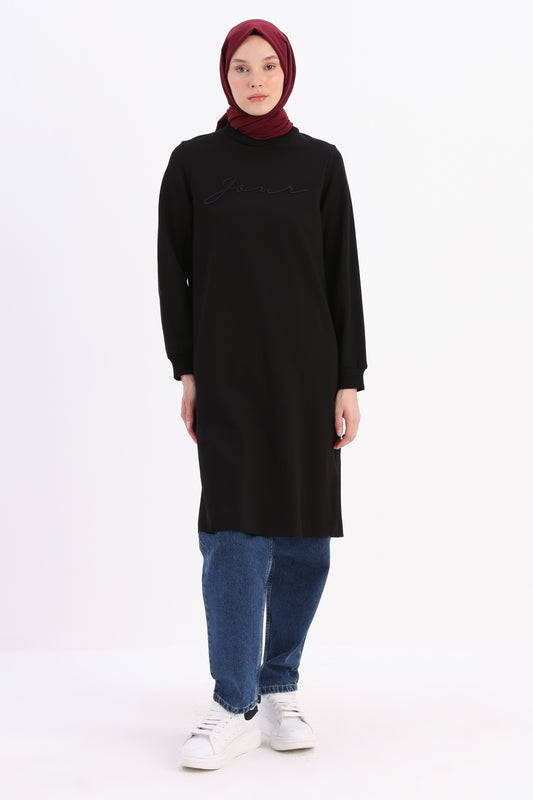 Allday Broderad plisserad svetttunika - Svart