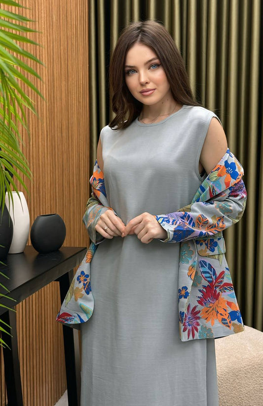 Polen klänning och blomjacka set