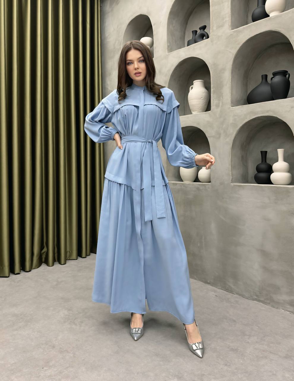 Polen blå klänning