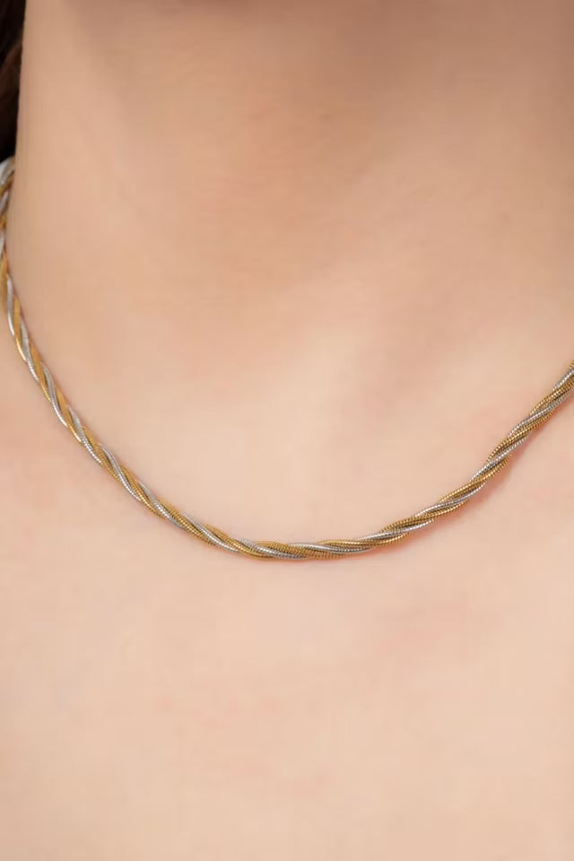 Stål 3 färgade twist halsband