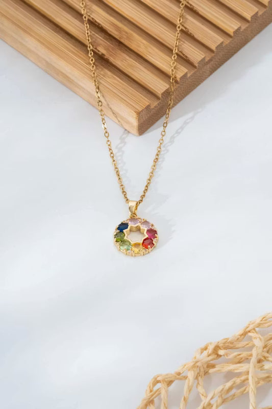 Stål färg guld halsband