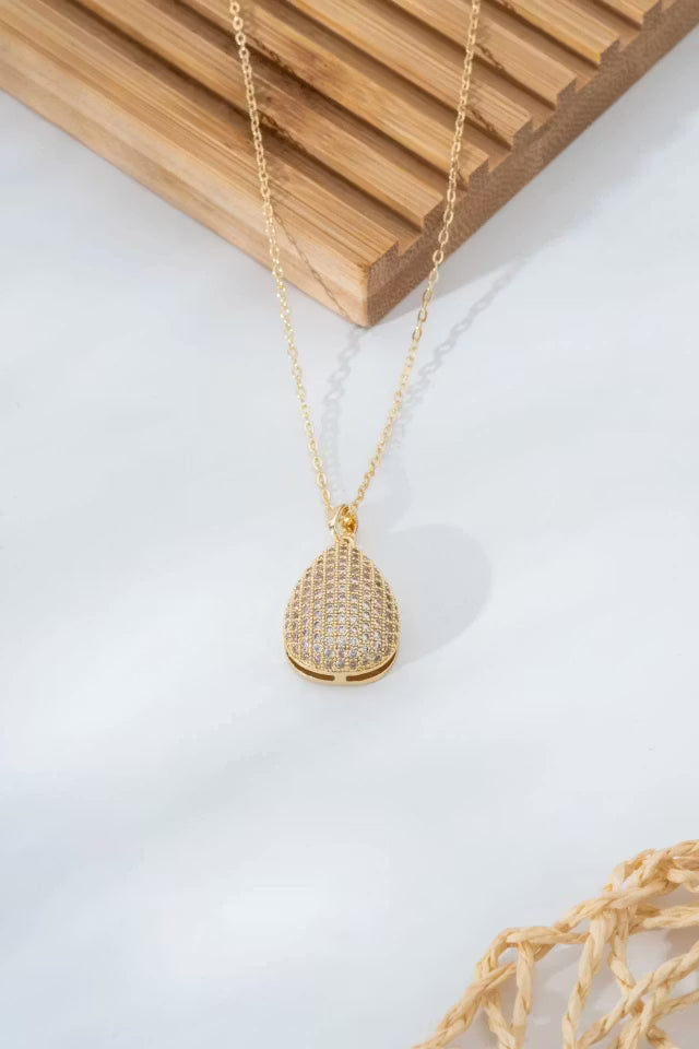 Halsband i stål Zirkon sten