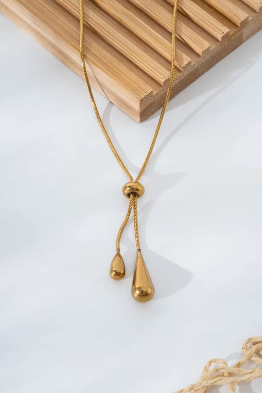 Minimalistisk Drop Detail Justerbart stålhalsband
