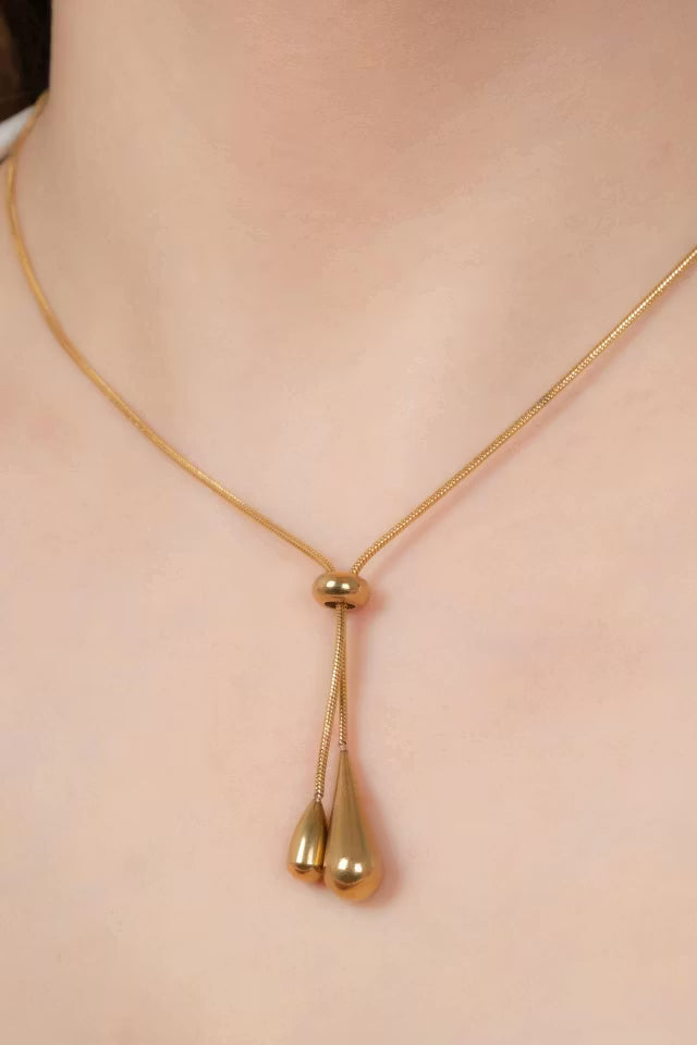 Minimalistisk Drop Detail Justerbart stålhalsband