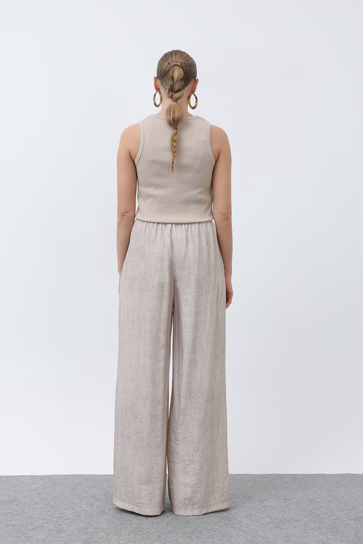 Dambyxor med elastisk midja, breda