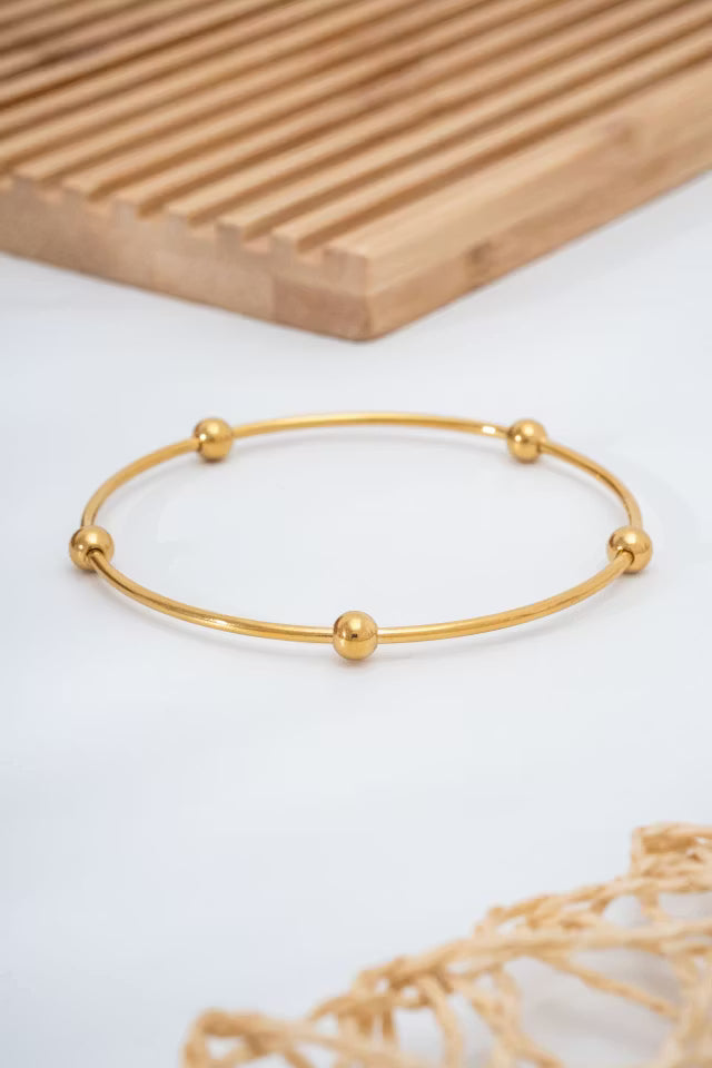 Stål Single Gold Dorikali Ajda Armband 68mm