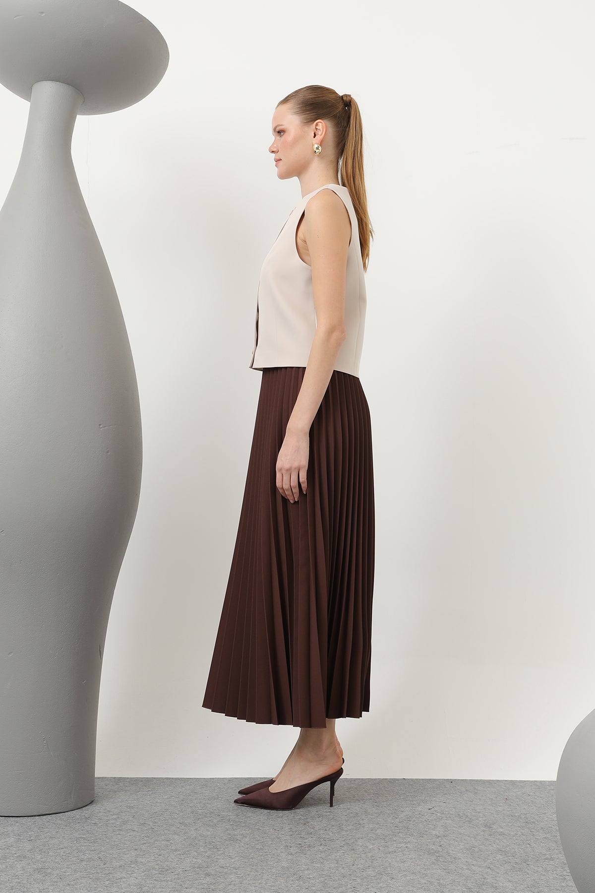 Plisserad kjol för kvinnor