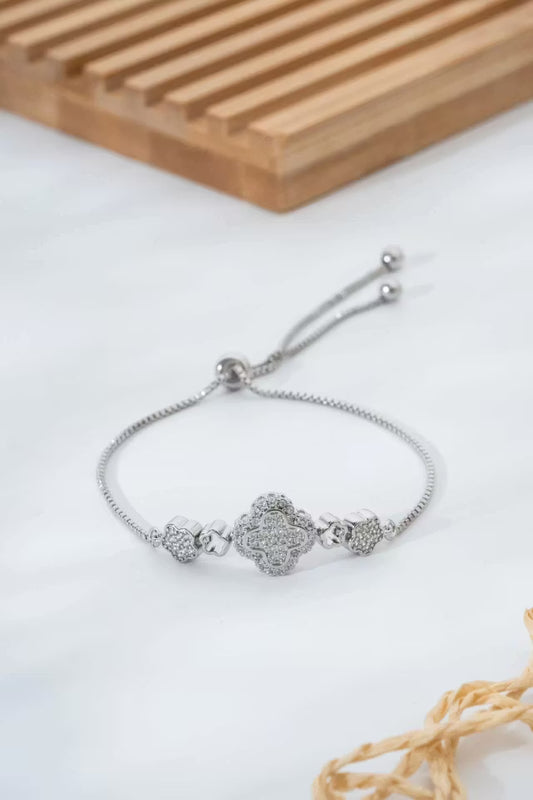 Silverfärgat motiv Detaljerat justerbart VIP-armband