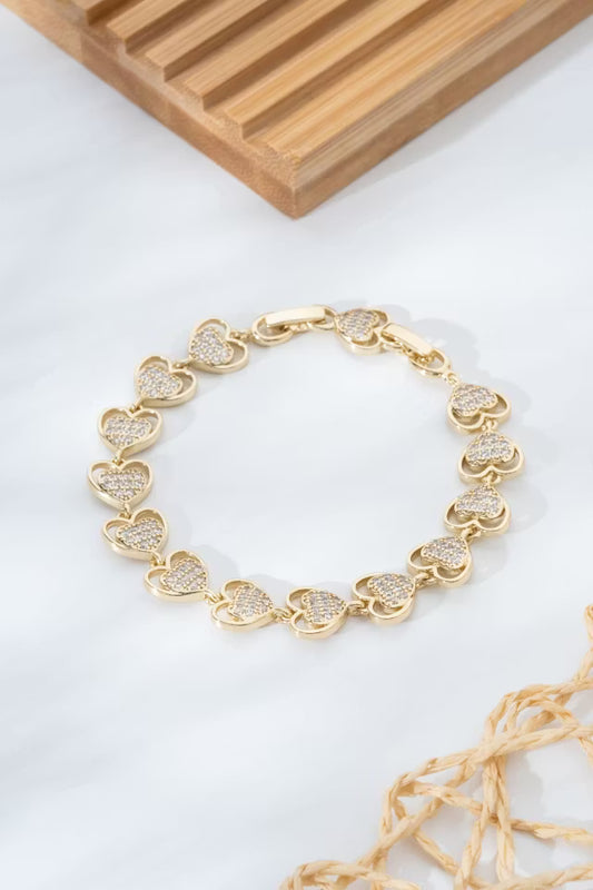 Guldhjärtat VIP-armband med stendetaljer