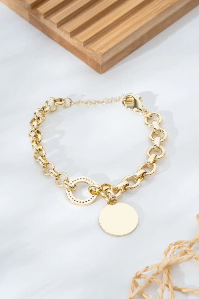 Guld Gul Ring Detaljerad Stål VIP-armband