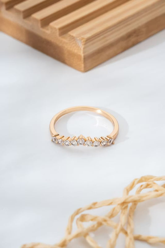 XUPING Radsten Detaljerad Guld Gul Damring