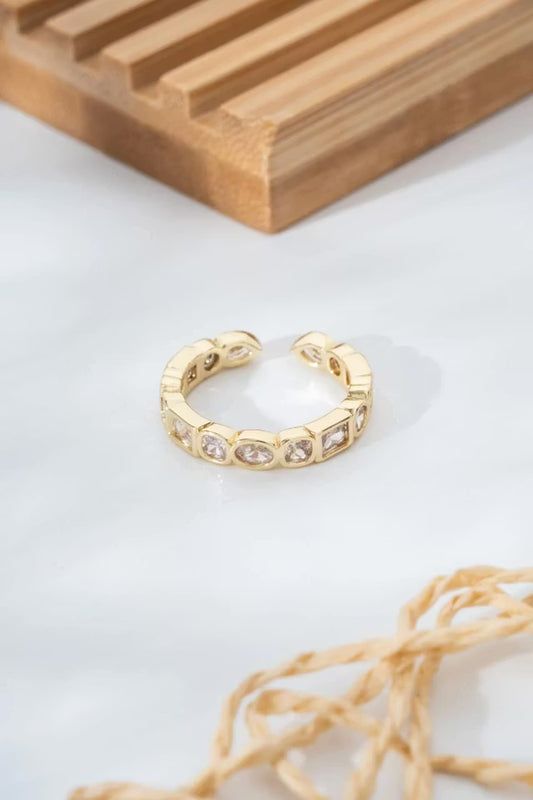 Stenrad guld justerbar modern ring