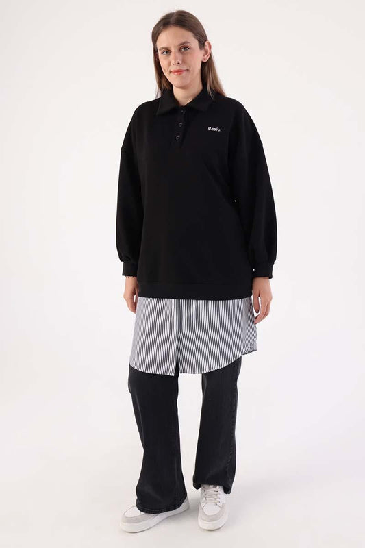 Undertröjakjol i bomull - Svart & Vit