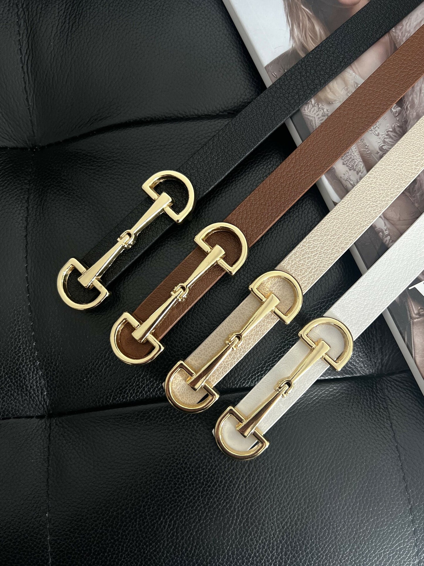 Långspänne, tunt dambälte