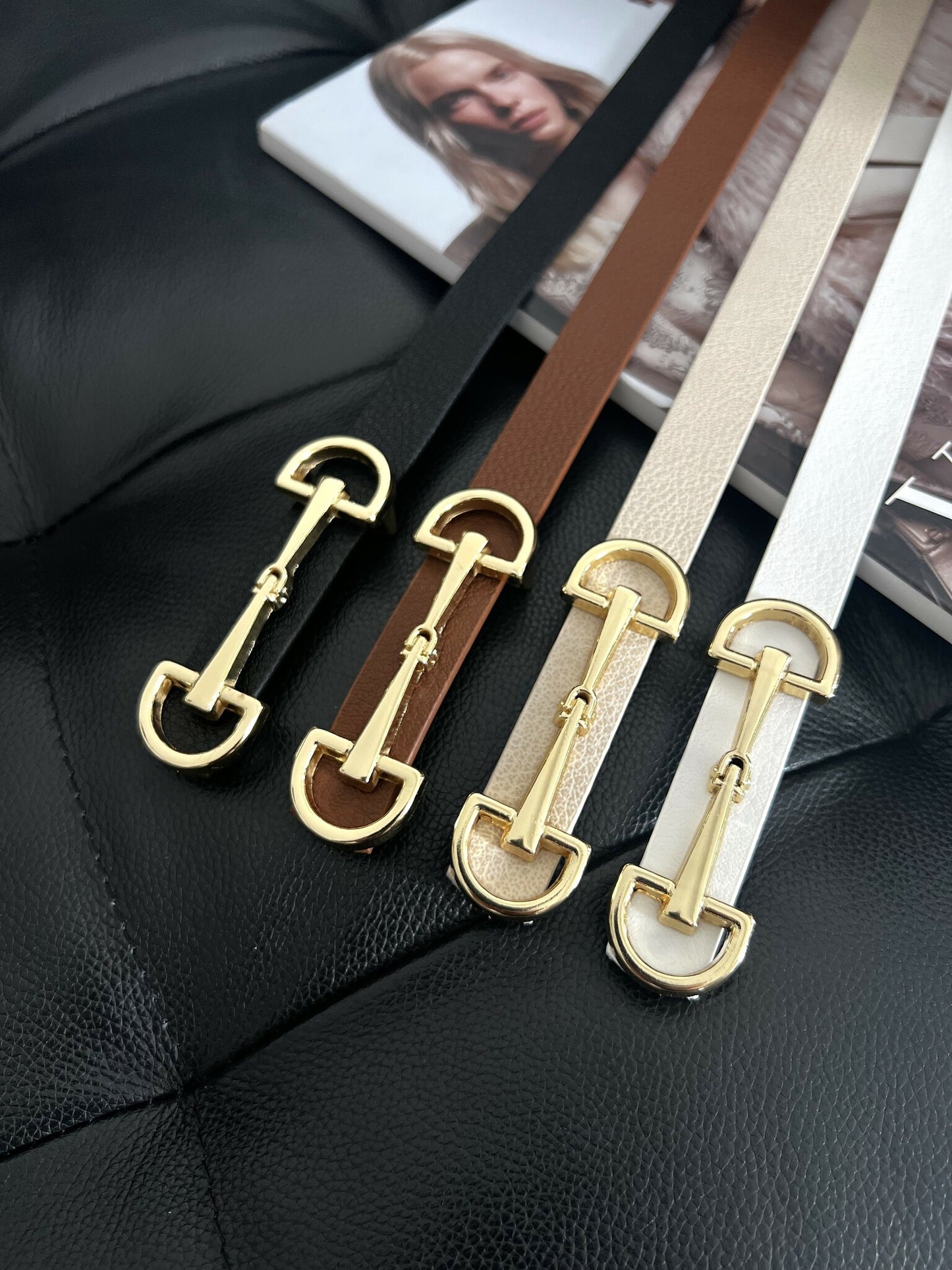 Långspänne, tunt dambälte