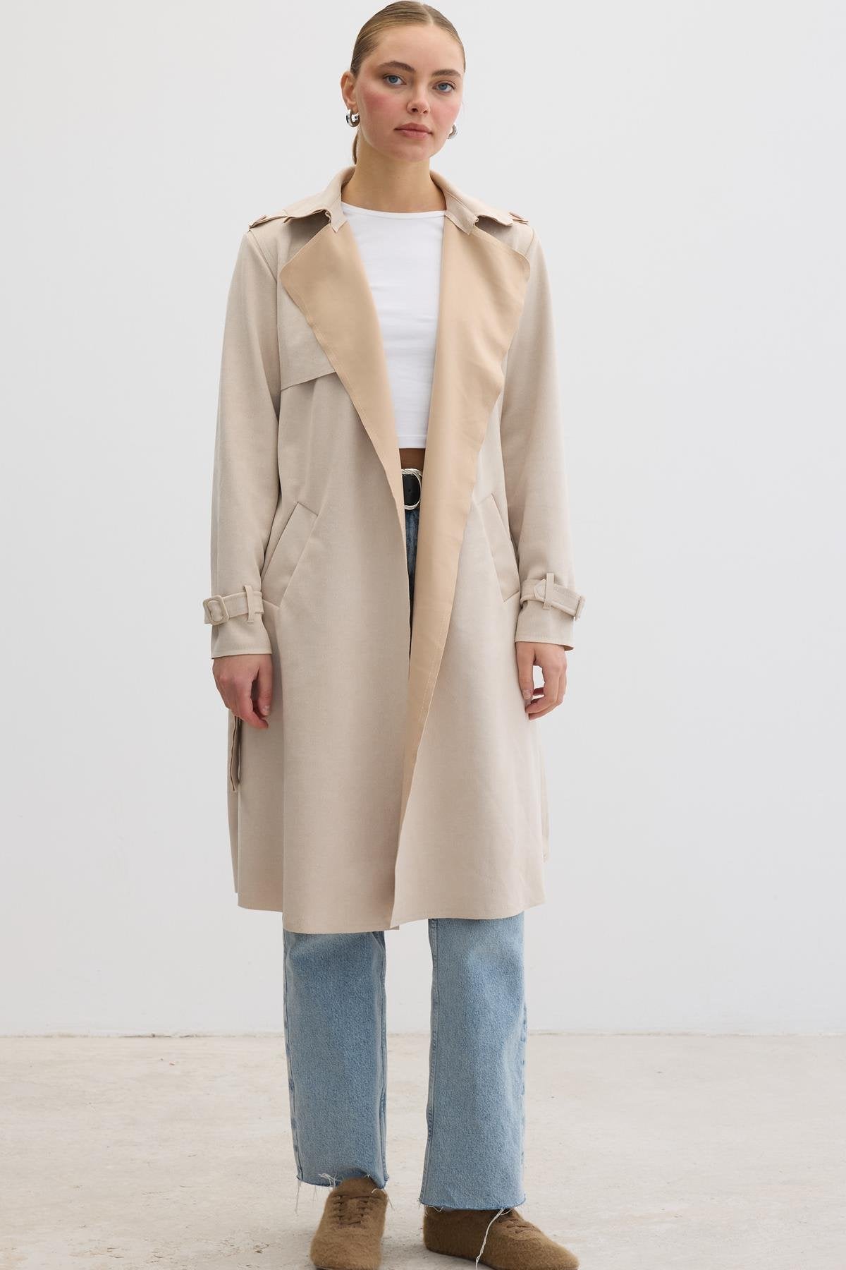 Mocka Trenchcoat - Stenfärgad