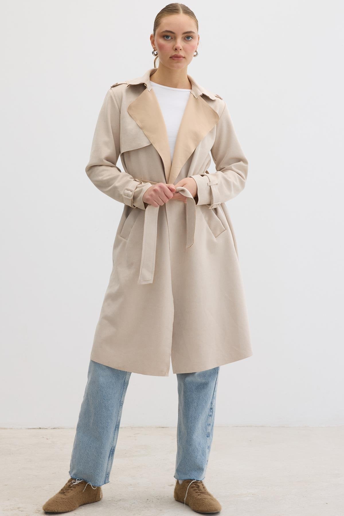 Mocka Trenchcoat - Stenfärgad