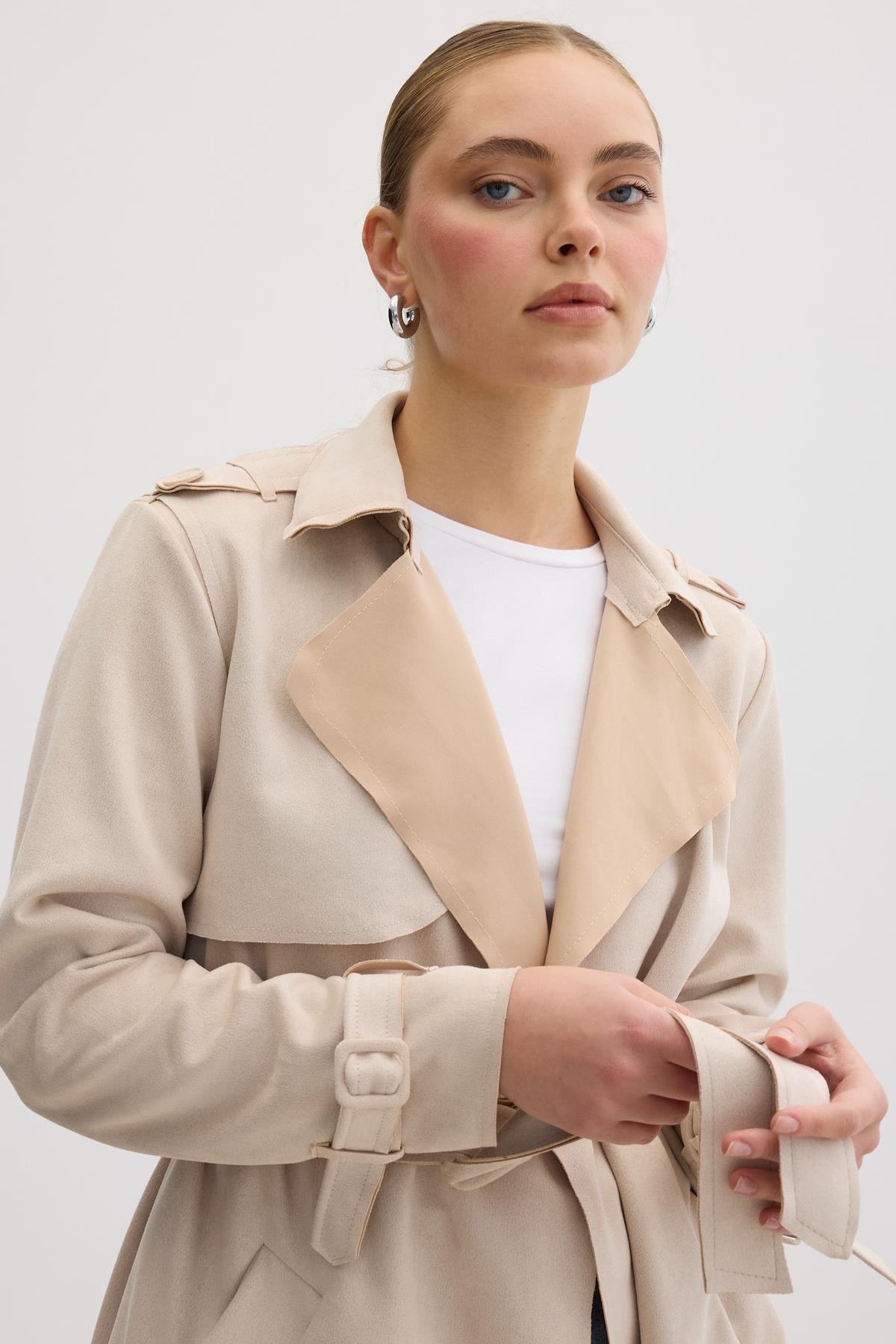 Mocka Trenchcoat - Stenfärgad