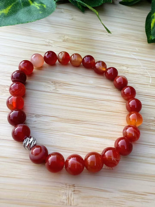 Orange agats armband (8mm)