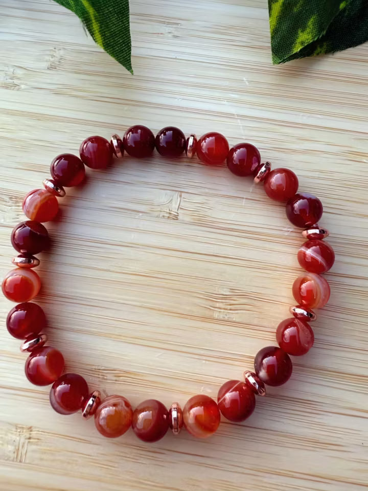 Orange agats armband (8mm)