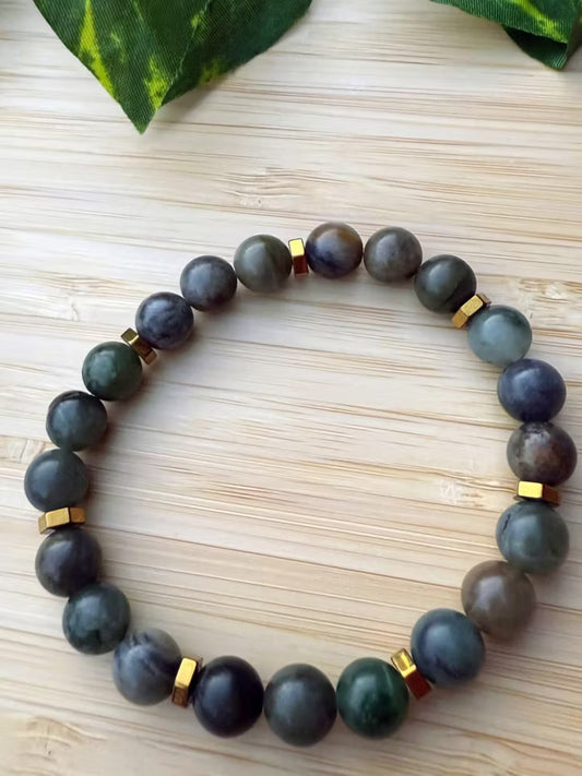 Grön jadestens armband (8mm)