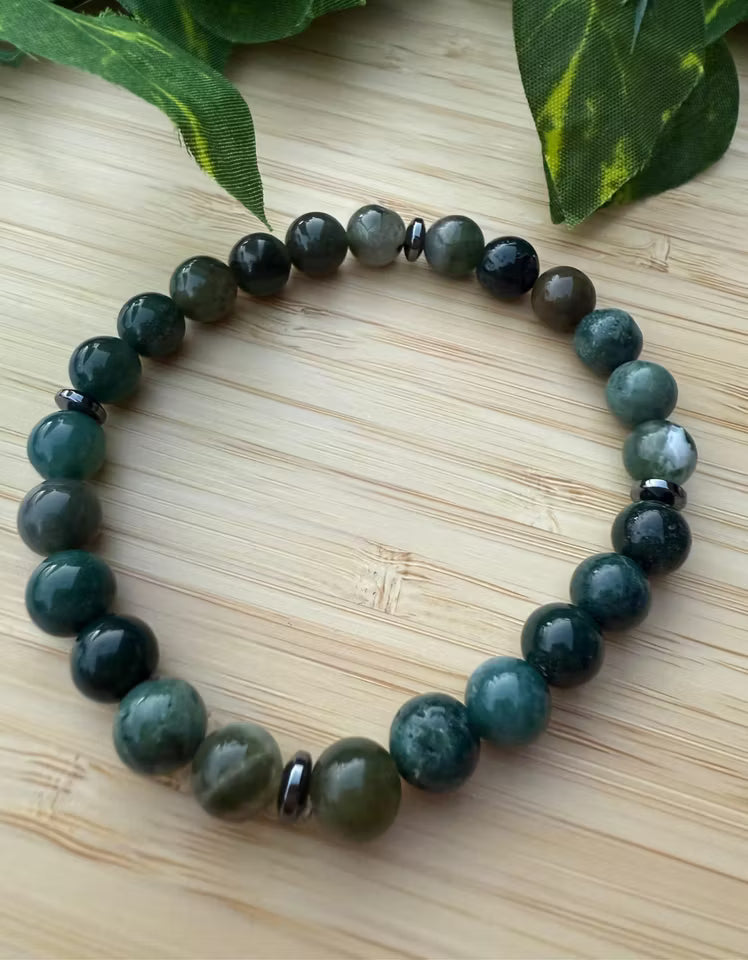 Grön jadestens armband (8mm)