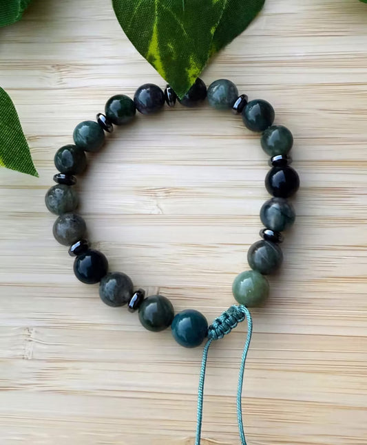 Grön jadestens armband (8mm)