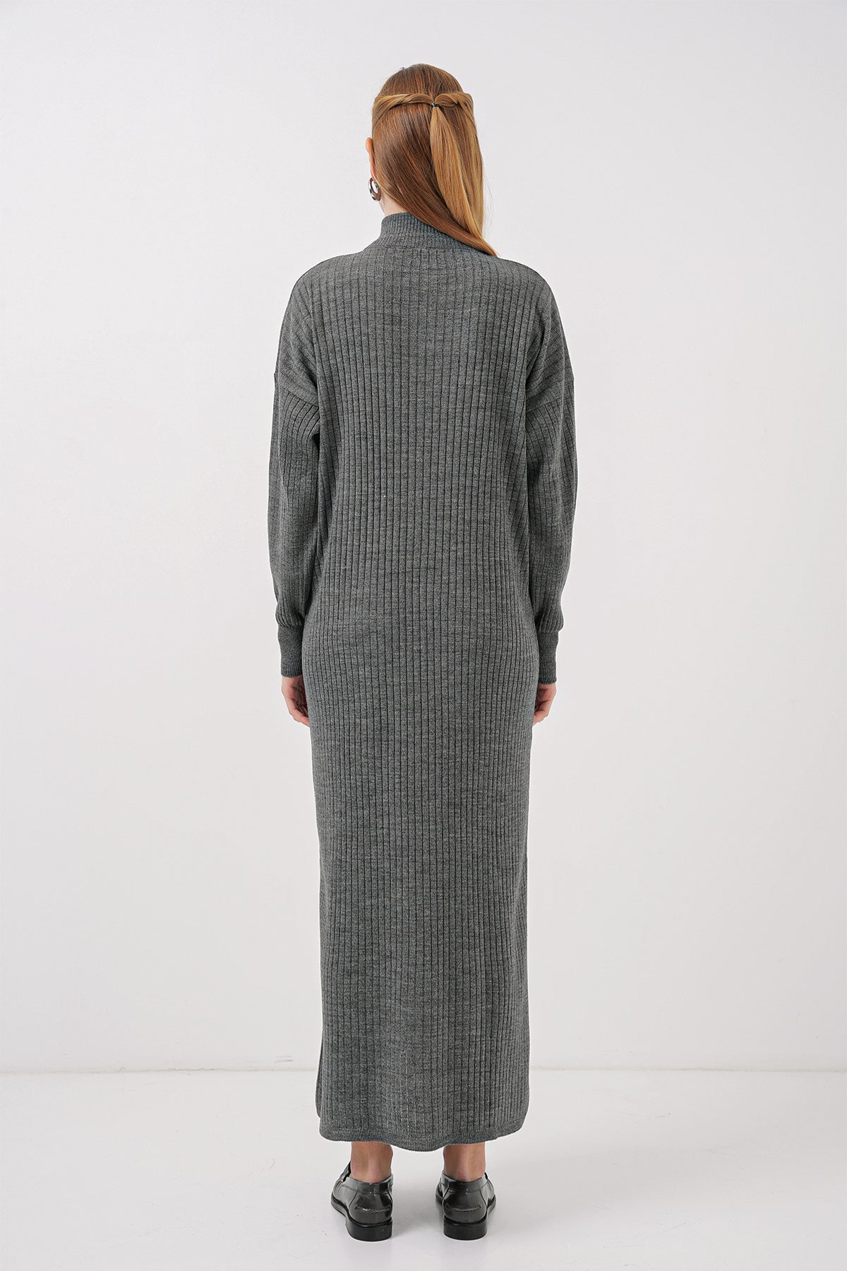 Bigdart Stickad klänning - Antracit (Standart)