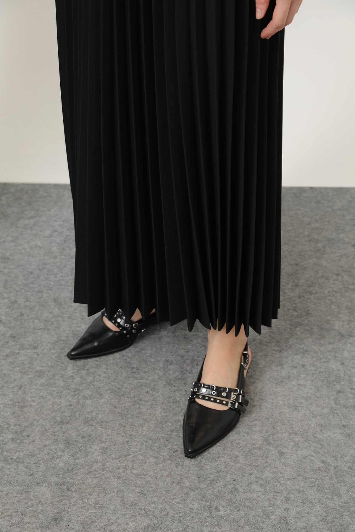 Plisserad kjol - Svart