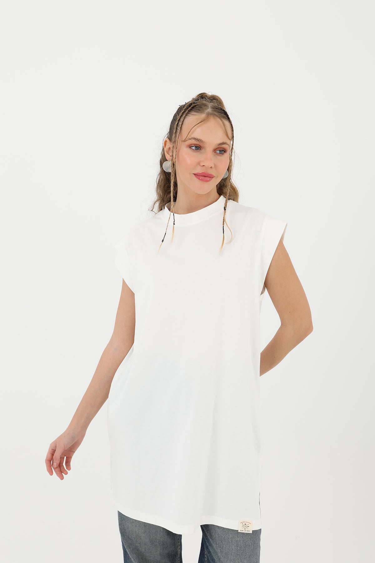 Basic T-shirt -  Vitt