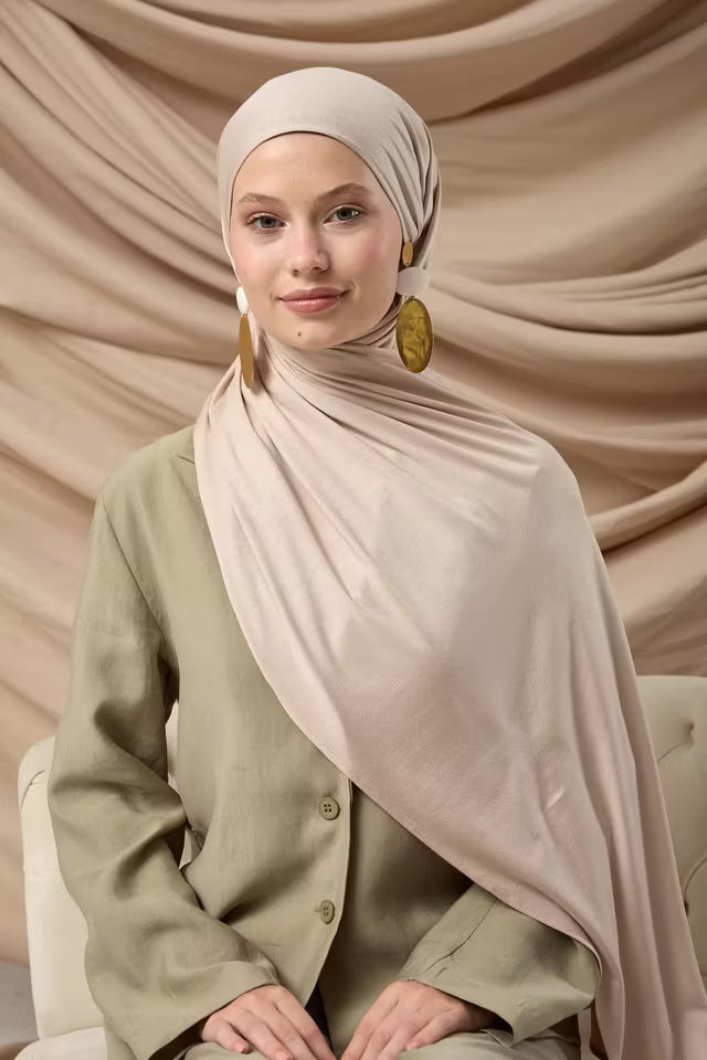 Premium Kammad Sjal 65002-10 Ljus Mink