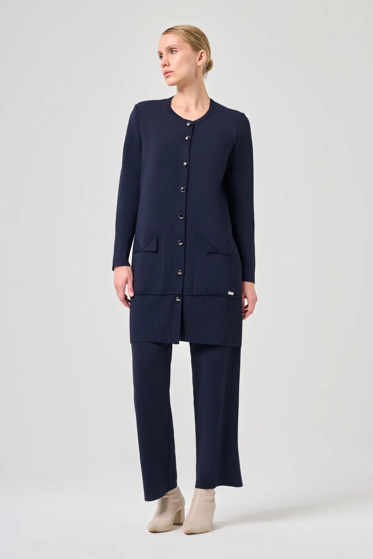 MİSSA Mercerized stålstickad byxdress