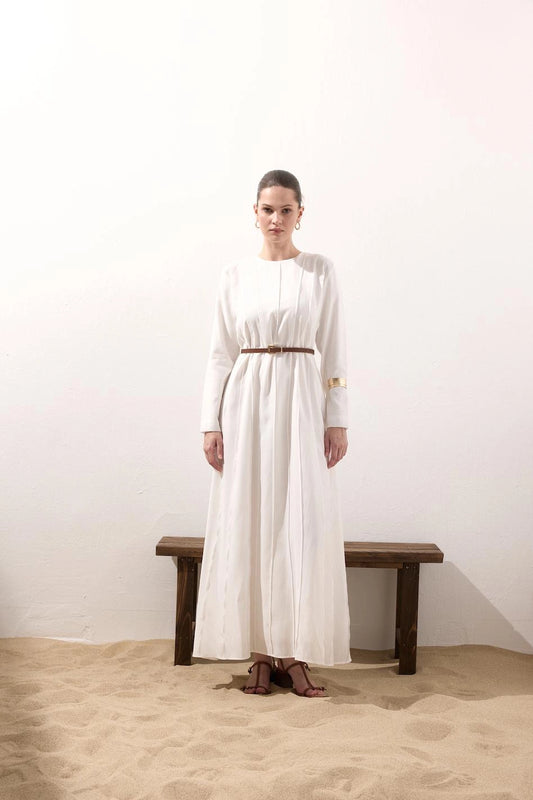 Selis Ribbad Modalklänning med Bälte