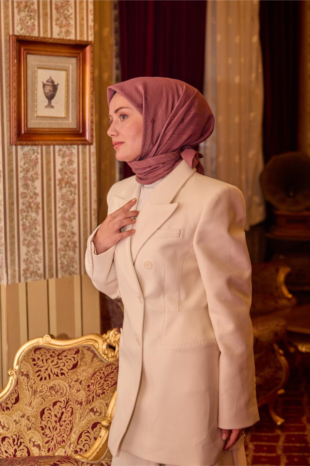 Monogram bomullssidenscarf 130001-01