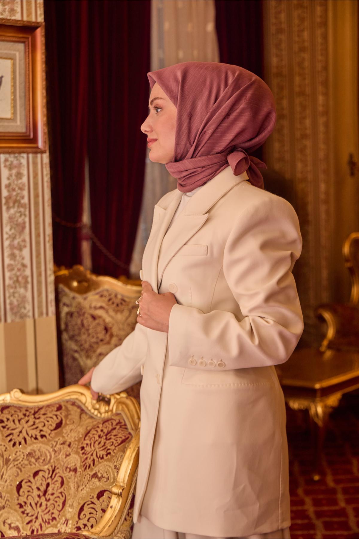 Monogram bomullssidenscarf 130001-01