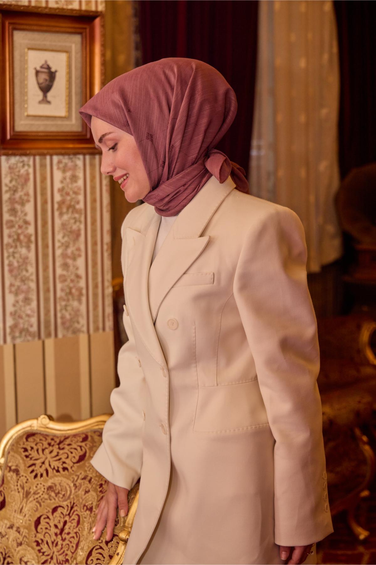 Monogram bomullssidenscarf 130001-01