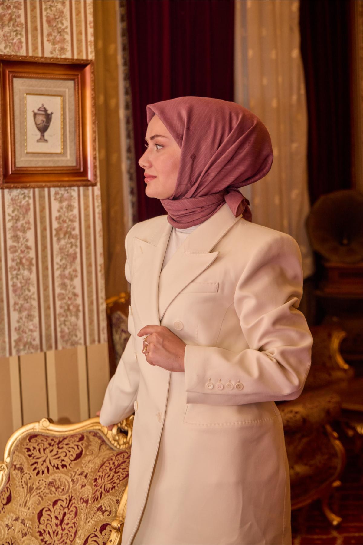 Monogram bomullssidenscarf 130001-01